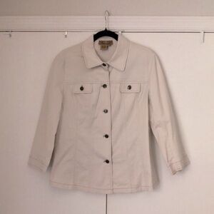 Peck & Peck Weekend 3/4 sleeve off white/ light cream color jacket- size 12